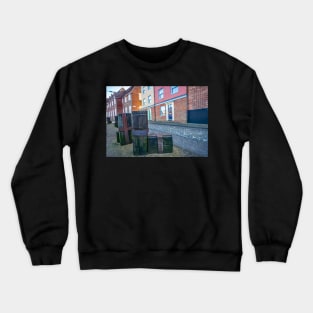 Wooden statues along Quayside, Norwich Crewneck Sweatshirt